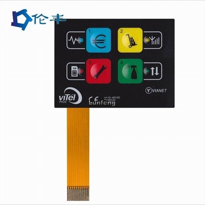 ভালো দাম PET F150 FPC মেমব্রেন সুইচ প্যানেল এমবসড বাটন LEDs অনলাইন